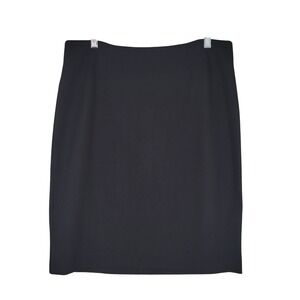 Chicos Pencil Skirt Womens 1.5 Black Stretch Exposed Back Zip Knee Length Office